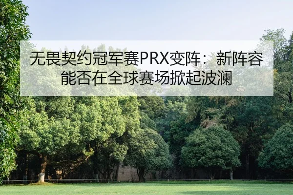 无畏契约冠军赛PRX变阵：新阵容能否在全球赛场掀起波澜